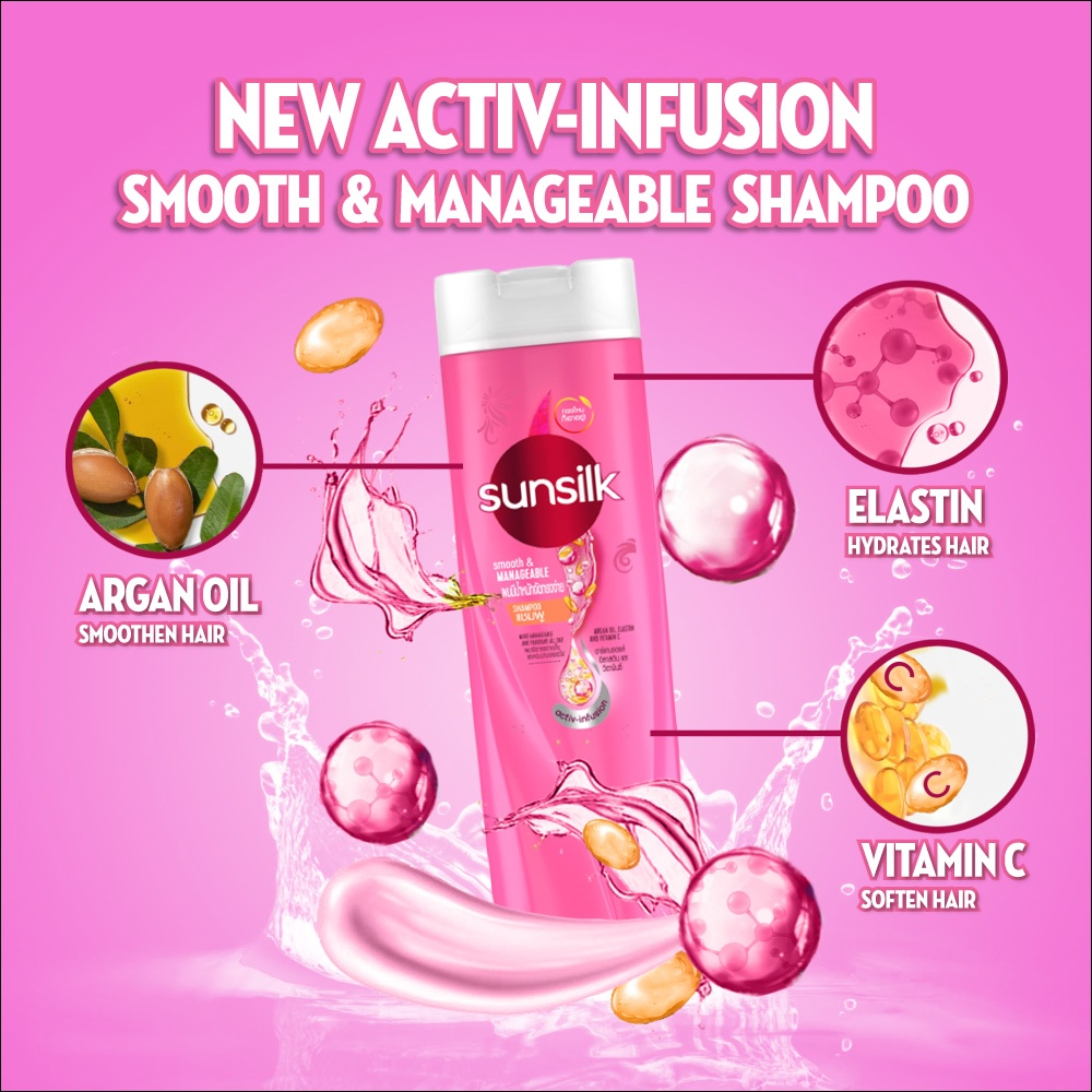 Picture of International Thailand product hair care product Sunsilk shampoo smooth and MANAGEABLE- 300 ml