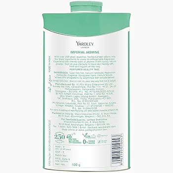 Picture of International UK Product Yeardley Imperial Jasmine Fragrant Talc 250 Gm
