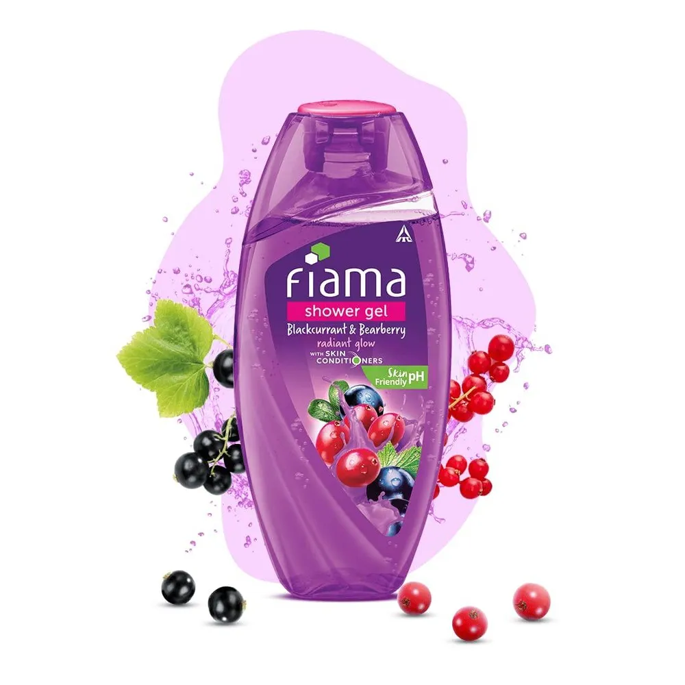 Picture of Indian Product Fiama Shower gel blackcurrant & bearberry radiant Glow with skin Conditioners 250 Ml