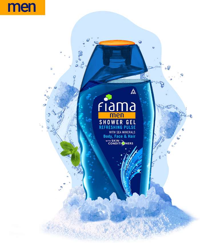 Picture of Indian product Fiama Shower Gel Men Refreshing Pulse With sea Minerals Body Face & Hair 250 Ml