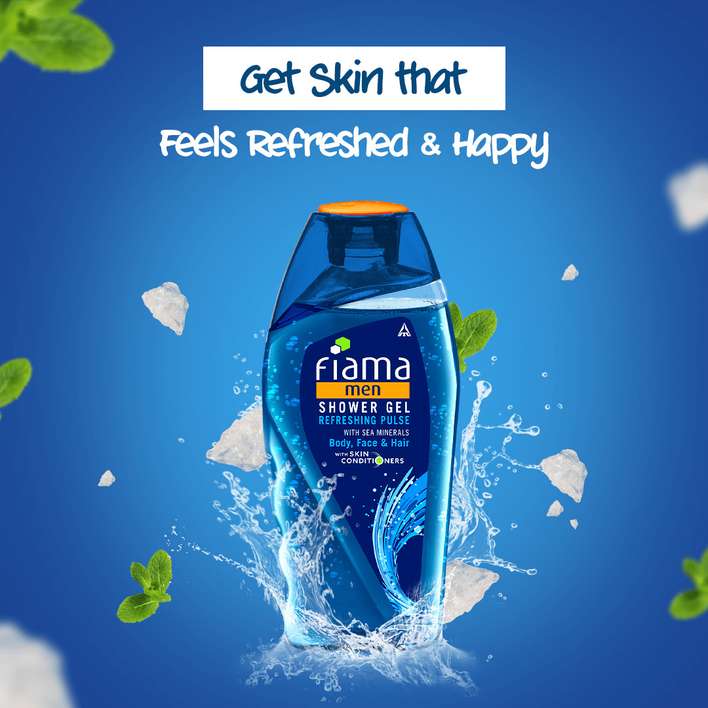 Picture of Indian product Fiama Shower Gel Men Refreshing Pulse With sea Minerals Body Face & Hair 250 Ml