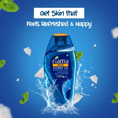 Picture of Indian product Fiama Shower Gel Men Refreshing Pulse With sea Minerals Body Face & Hair 250 Ml