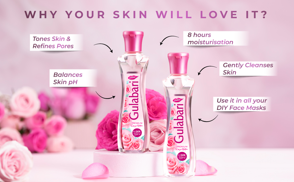 Picture of Indian Product Dabur Gulabari Premium Rose water All Skin types 120 Ml