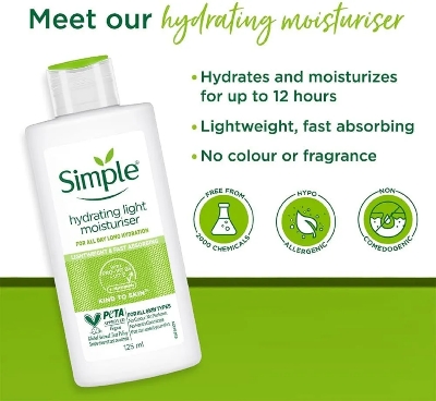 Picture of International Uk Product Simple Hydrating Light Moisturiser Used For male /female 125 Ml