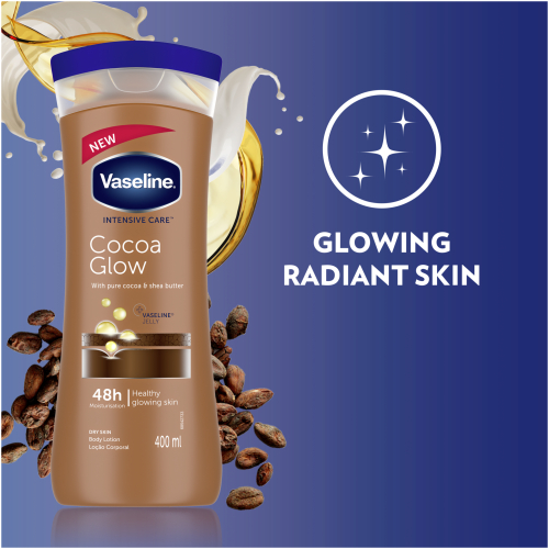 Picture of International UAE product vaseline Intensive Care Cocoa butter glow lotion used For male /female 400 Ml