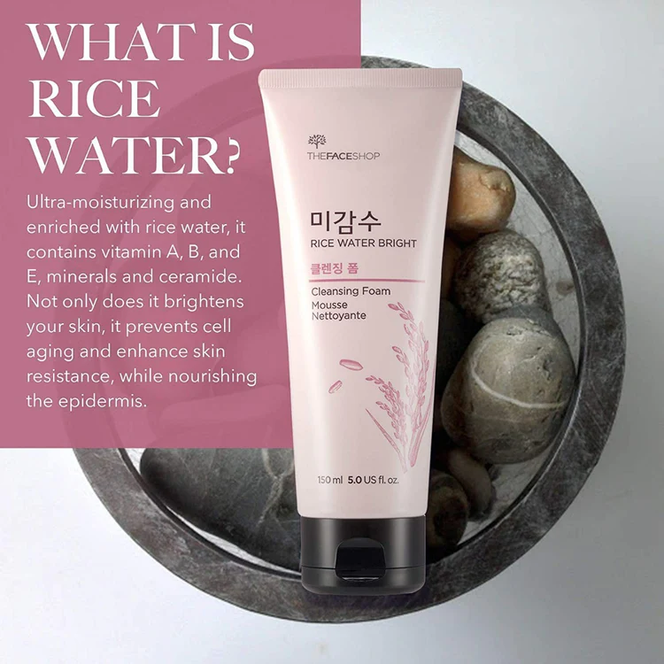 Picture of International Korean Product The Face Shop Rice water Bright Cleansing Foam used For male /female 100 Ml