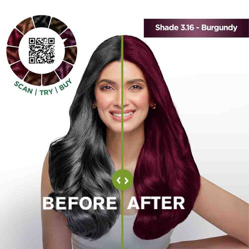 Picture of Indian Product Garnier Nourishing Permanent Naturals hair Colour Burgundy Used For male /female-70ml+60 gm