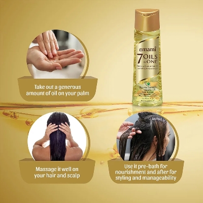 Picture of Indian Product Emami 7 Oils In one Hair oil used For male /female -200 Ml