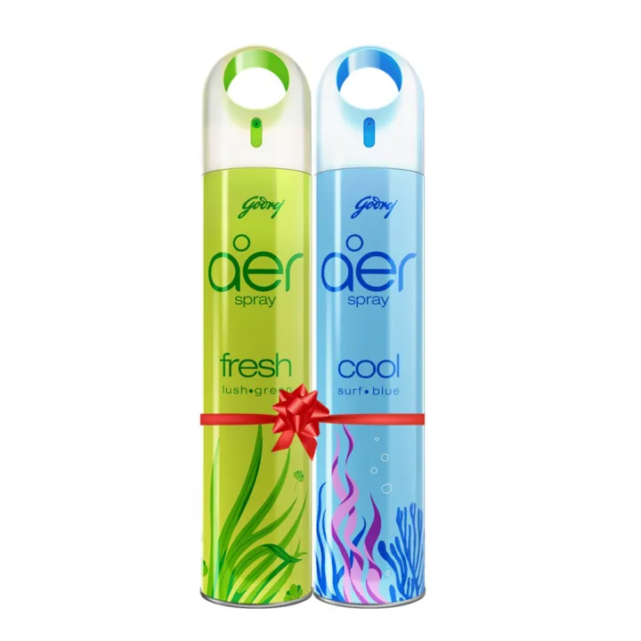 Picture of Aer room (air)  Freshner spray ( Fresh lush Green + Cool Surf Blue) 600 Ml -( Pack Of 2)