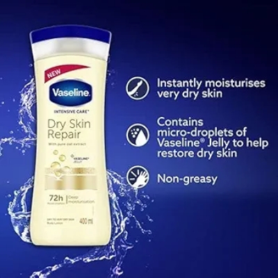 Picture of Indian Product Vaseline Deep Moisture( 48hr) Long lasting Moisturization Vaseline Serum In lotion Used For male /female -400 Ml