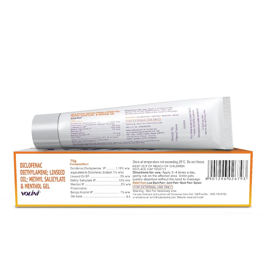 Picture of Indian product Volini Pain Relief Gel -75Gm