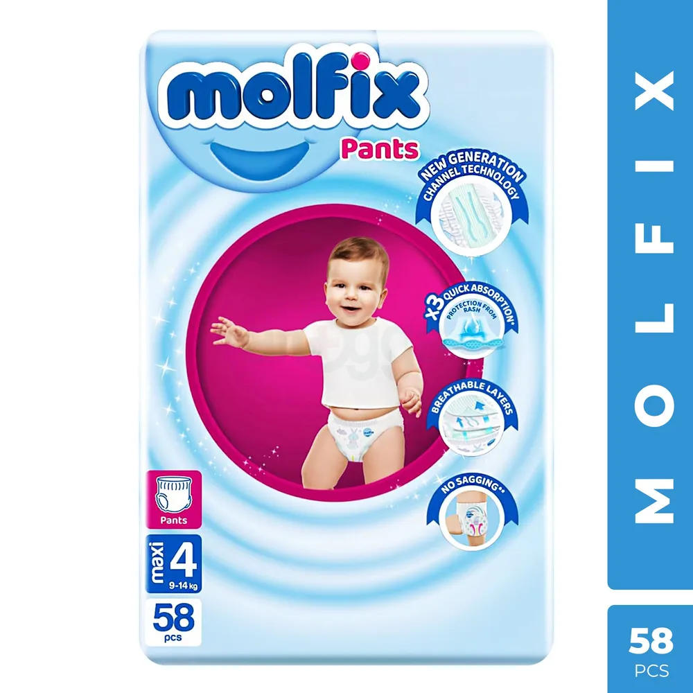 Picture of international Turkey product molfix baby Diaper Jumbo Large 9-14 Kg (58 pcs)
