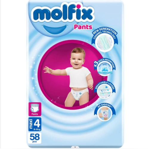 Picture of international Turkey product molfix baby Diaper Jumbo Large 9-14 Kg (58 pcs)
