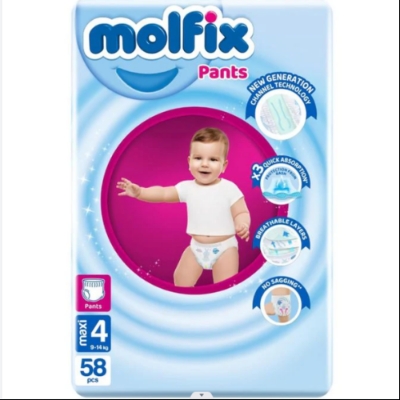 Picture of international Turkey product molfix baby Diaper Jumbo Large 9-14 Kg (58 pcs)