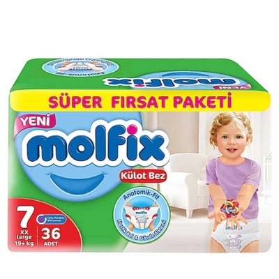Picture of International Turkey product molfix Baby diaper Pants Large 19 + Kg.. 36pcs