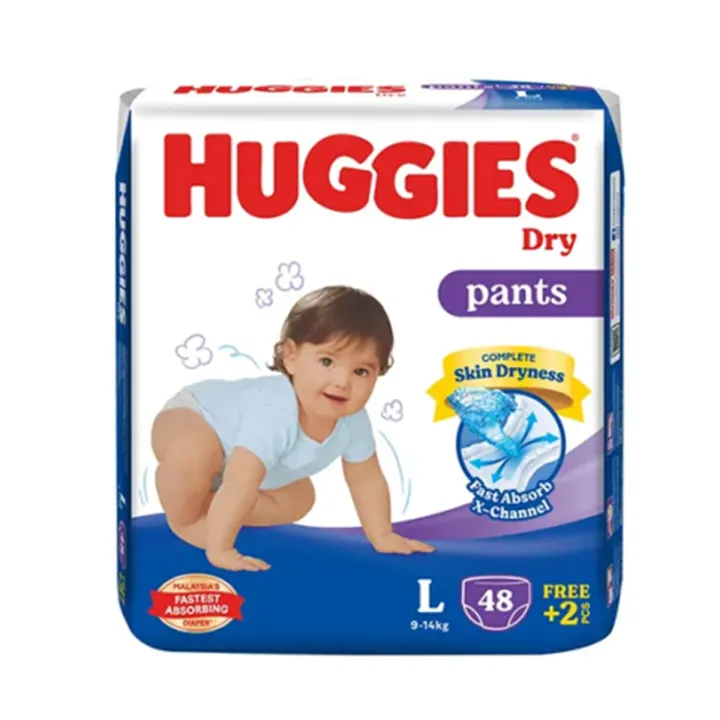 Picture of International Malaysian product Huggies diaper Dry pants Large (9-14kg) (48+2pcs)=50pcs