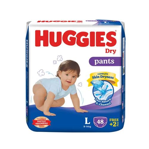 Picture of International Malaysian product Huggies diaper Dry pants Large (9-14kg) (48+2pcs)=50pcs