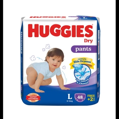 Picture of International Malaysian product Huggies diaper Dry pants Large (9-14kg) (48+2pcs)=50pcs