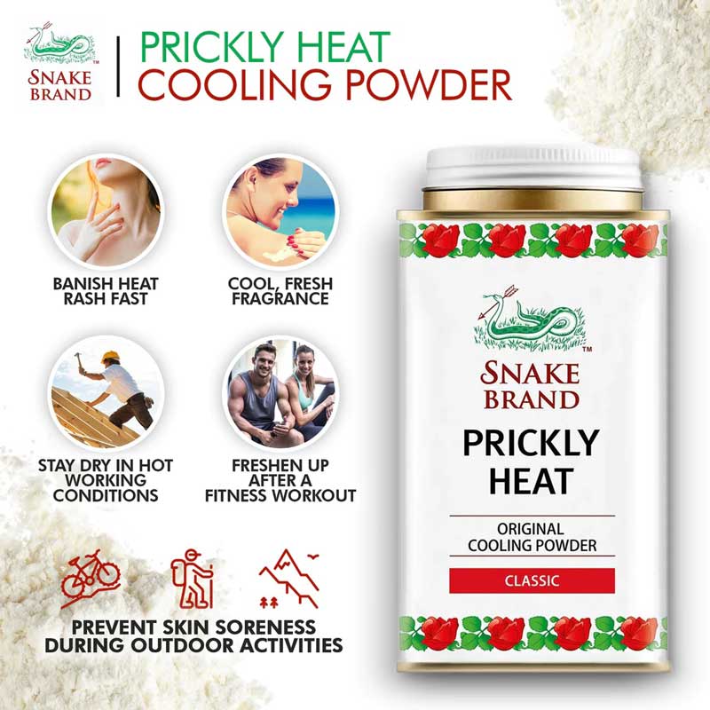 Picture of International Thailand product Prickly heat Snack brand Original Cooling Powder Classic.. 140 Gm