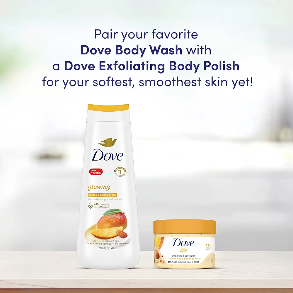 Picture of International Slovakia Product Dove Exfoliating Body Polish Crushed Almond & Mango Butter With Body Scrub Used For male /Female... 298 Gm