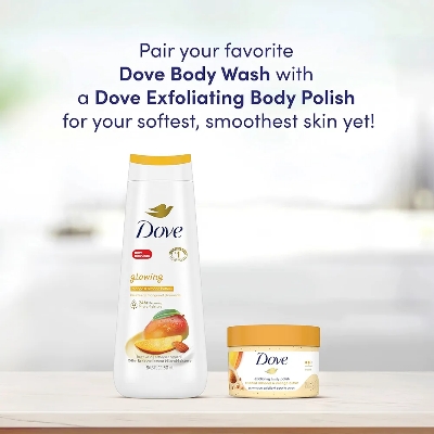 Picture of International Slovakia Product Dove Exfoliating Body Polish Crushed Almond & Mango Butter With Body Scrub Used For male /Female... 298 Gm