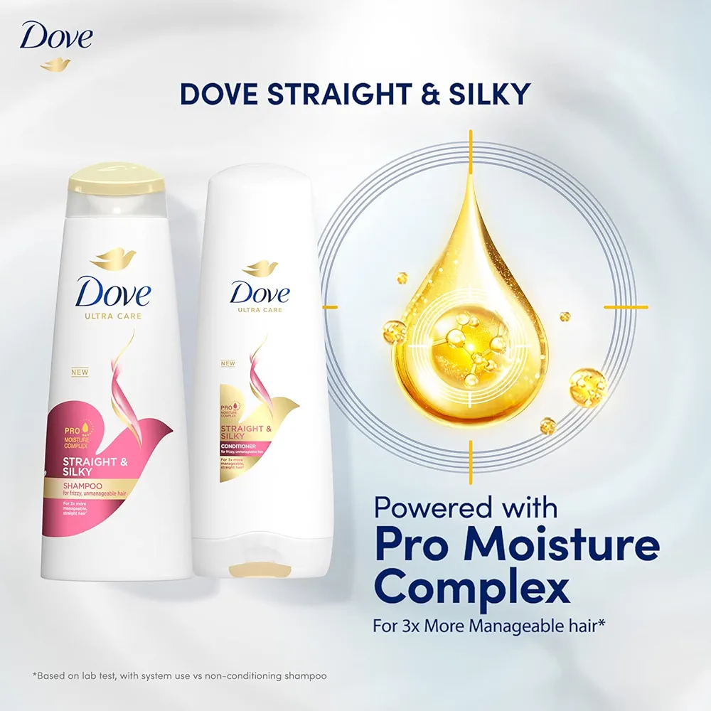 Picture of International Thailand Product Dove Ultra Care Straight & Silky Shampoo Used For male /Female-330Ml