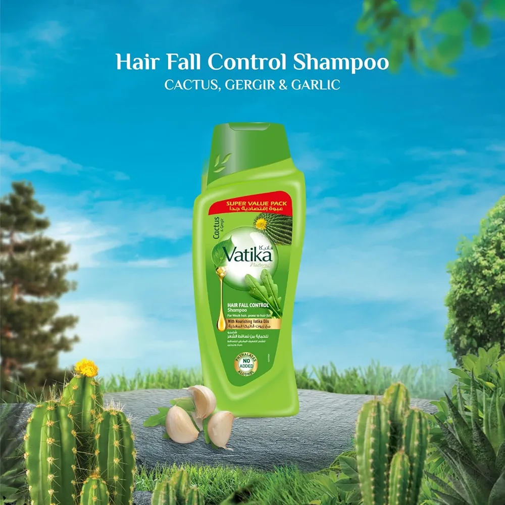 Picture of International UAE Product Vatika Cactus & Gergir Hair Fall Control Shampoo For Weak Hair Used For Male/Female-700Ml