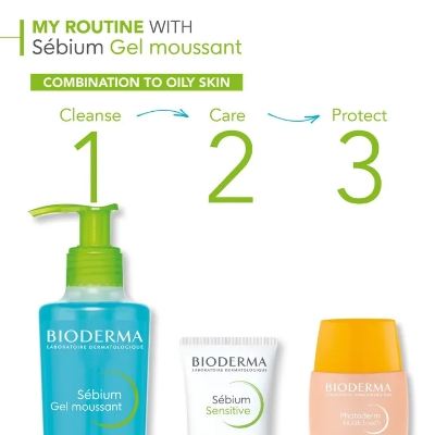 Picture of International France Product Bioderma - Face Cleanser - Sébium - Makeup Removing Cleanser - Skin Purifying - Face Wash for Combination to Oily Skin Used For Male /Female-200Ml