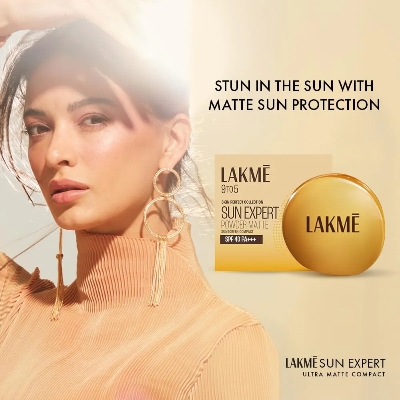 Picture of Indian Product Lakme 9 To 5 Sun Expert Ultra Matte Compect Powder Non Greasy Non Sticky, Even-Tone Complexion For All Skin Types( SPF 40 PA+++)-7Gm