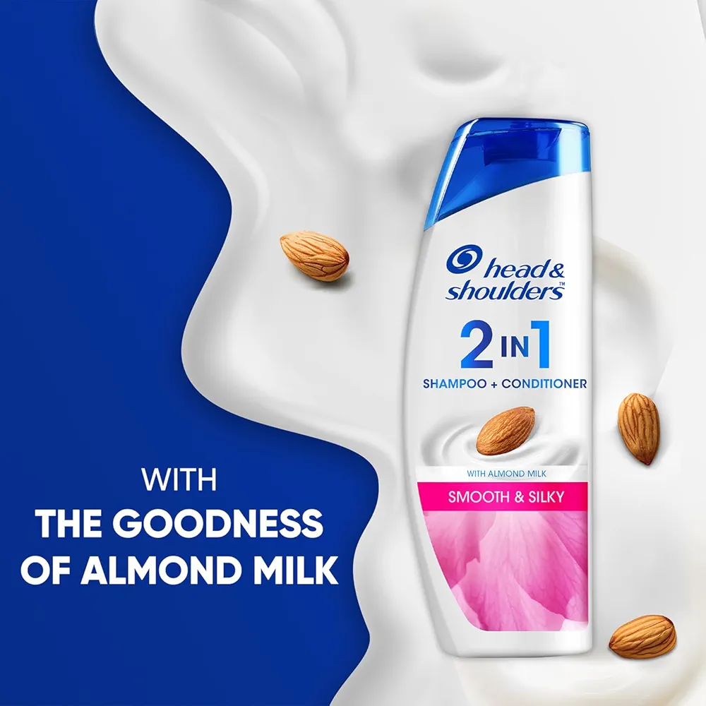 Picture of Indian Product Hair Care Head&Shoulders 2in1 Anti-dandruff( Shampoo +Conditioner) With Almond Milk Smooth & Silky Used For Male /Female-340Ml