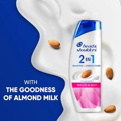 Picture of Indian Product Hair Care Head&Shoulders 2in1 Anti-dandruff( Shampoo +Conditioner) With Almond Milk Smooth & Silky Used For Male /Female-340Ml
