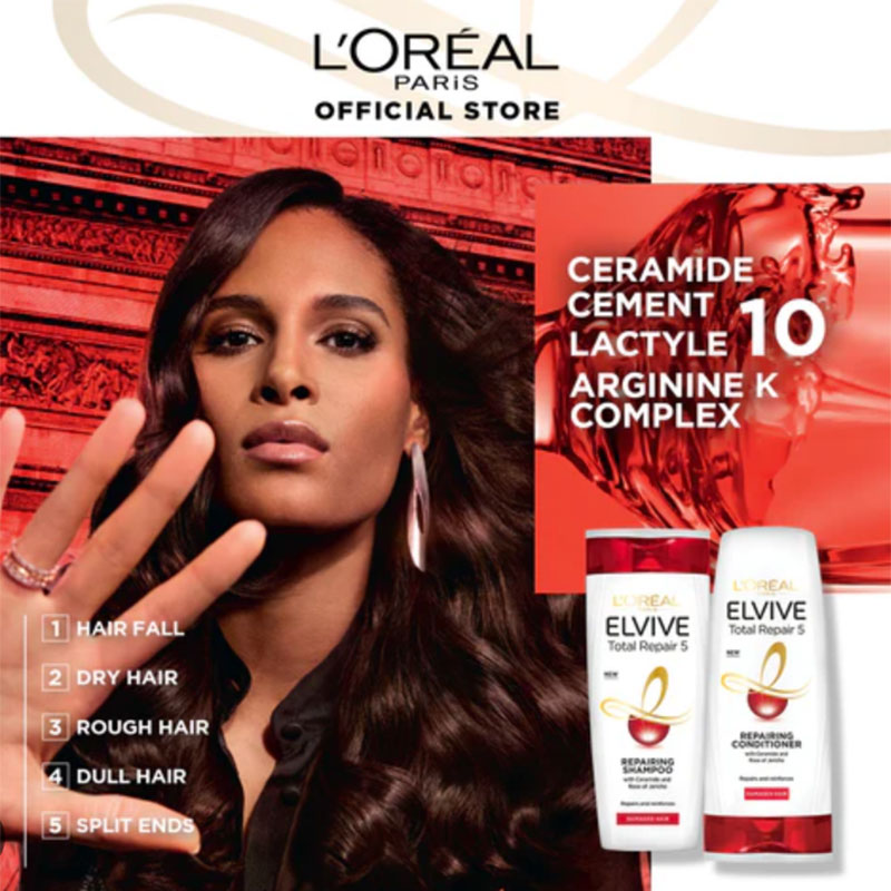 Picture of International Egypt Product Hair Care Loreal Paris Elvive Total Repair 5 With Repairing Conditioner For Damage Hair Used For Male /Female -360Ml