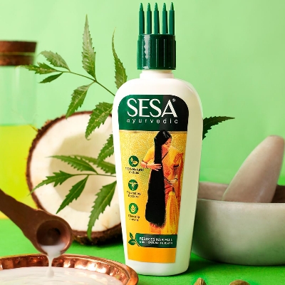 Picture of Indian Product SESA Ayurvedic Hair Oil With Bhringraj & 17 Rare Herbs With Coconut Oil and 4 Nourishing Oil For Hair Growth Help Control Hair Fall with Easy Hair Oil Applicator Used For Male /female -(100ml)