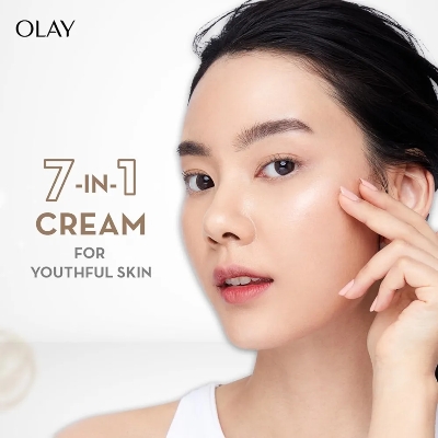 Picture of Indian Product Olay Total Effects Day Cream |with Vitamin B5, Niacinamide, Green Tea, SPF 15 |Fights 7 signs of ageing for glowing, hydrated and younger looking skin with UV protection |Suitable for Normal, Dry, Oily & Combination skin For Women-50 gm