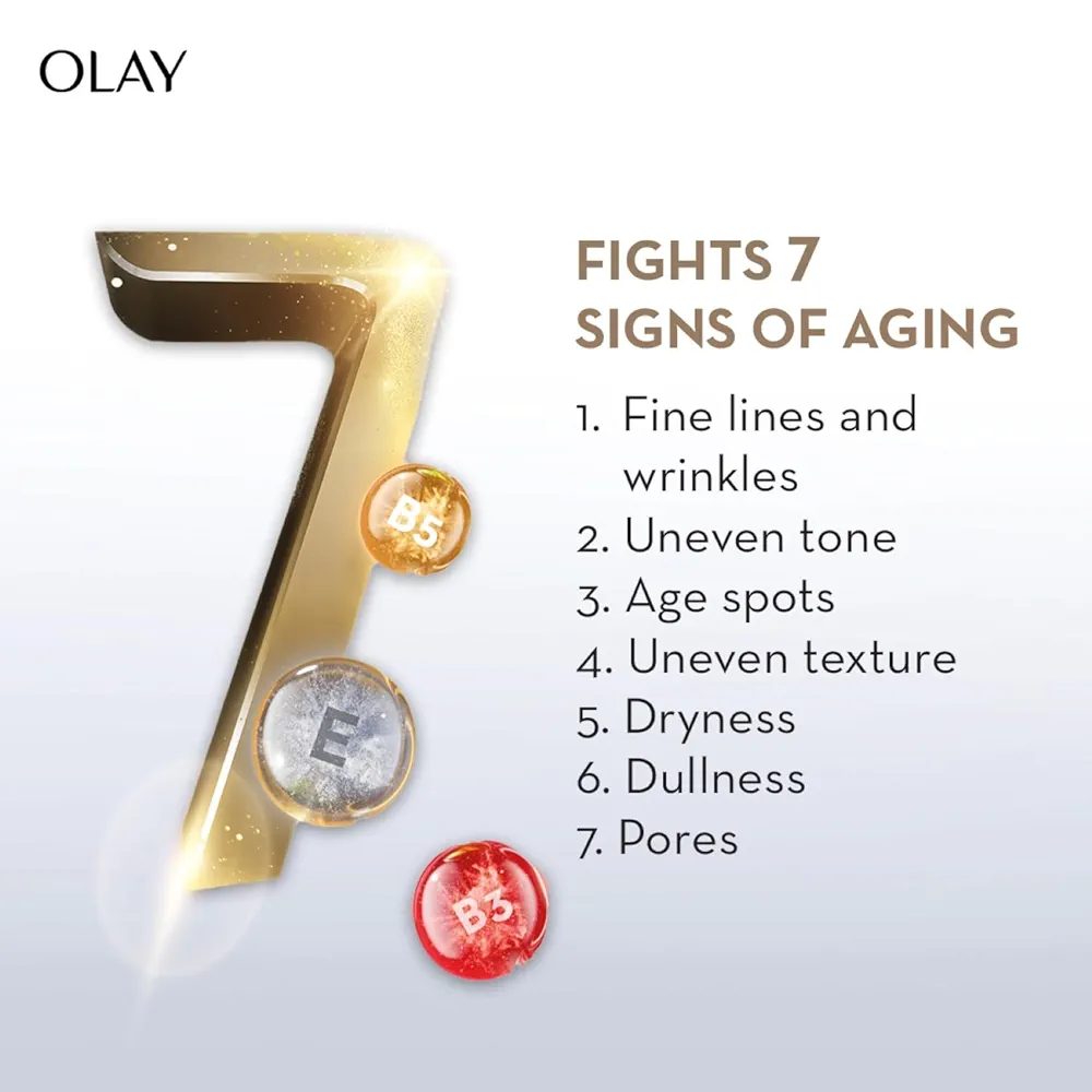 Picture of Indian Product Olay Total Effects Day Cream |with Vitamin B5, Niacinamide, Green Tea, SPF 15 |Fights 7 signs of ageing for glowing, hydrated and younger looking skin with UV protection |Suitable for Normal, Dry, Oily & Combination skin For Women-50 gm