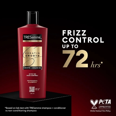 Picture of Indian Product TRESemme Keratin Smooth With Keratin & Argan Oil for Straighter, Shinier Hair - Nourishes Dry Hair & Controls Frizz Shampoo For Men & Women-340Ml