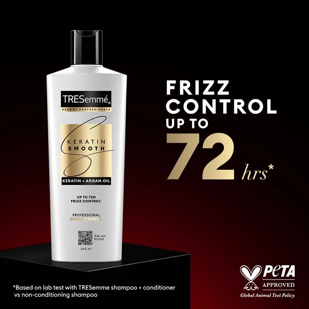 Picture of Indian Product Tresemme Keratin Smooth With Keratin + Argan Oil Up to 72h Frizzy Control Professional Conditioner Used For Male/Female-335Ml