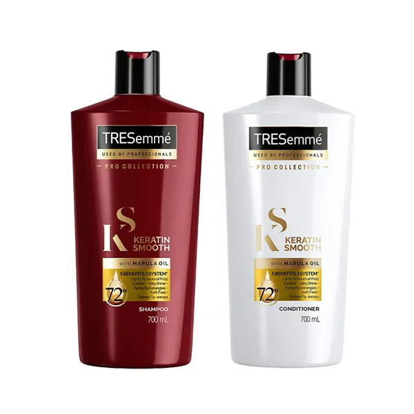 Picture of International UAE Product TRESemmé Keratin Smooth with Marula Oil, Shampoo and Conditioner Set - Pro Collection Used For Male/female -700+700Ml