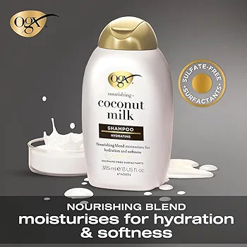 Picture of International Greece Product OGX, Shampoo, Nourishing+ Coconut Milk, New Gentle and PH Balanced Formula Used For Men/Womem-385ml
