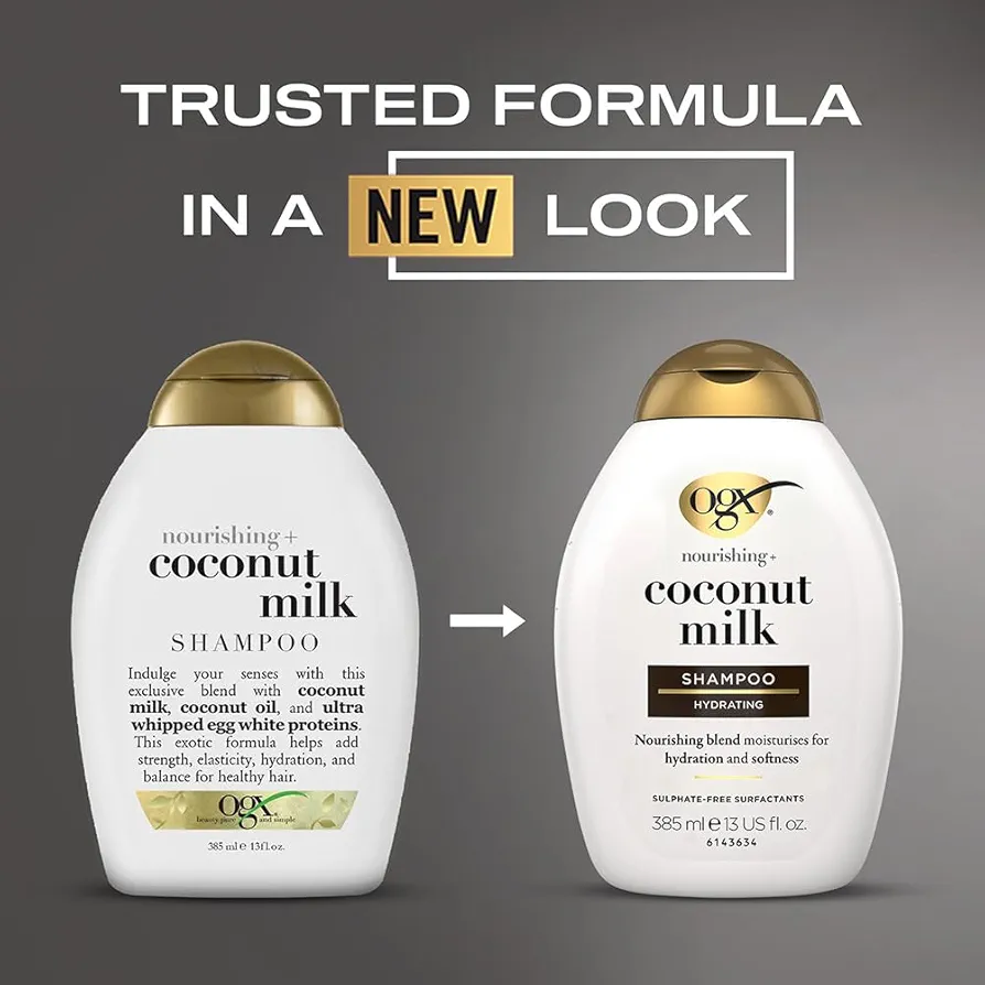 Picture of International Greece Product OGX, Shampoo, Nourishing+ Coconut Milk, New Gentle and PH Balanced Formula Used For Men/Womem-385ml