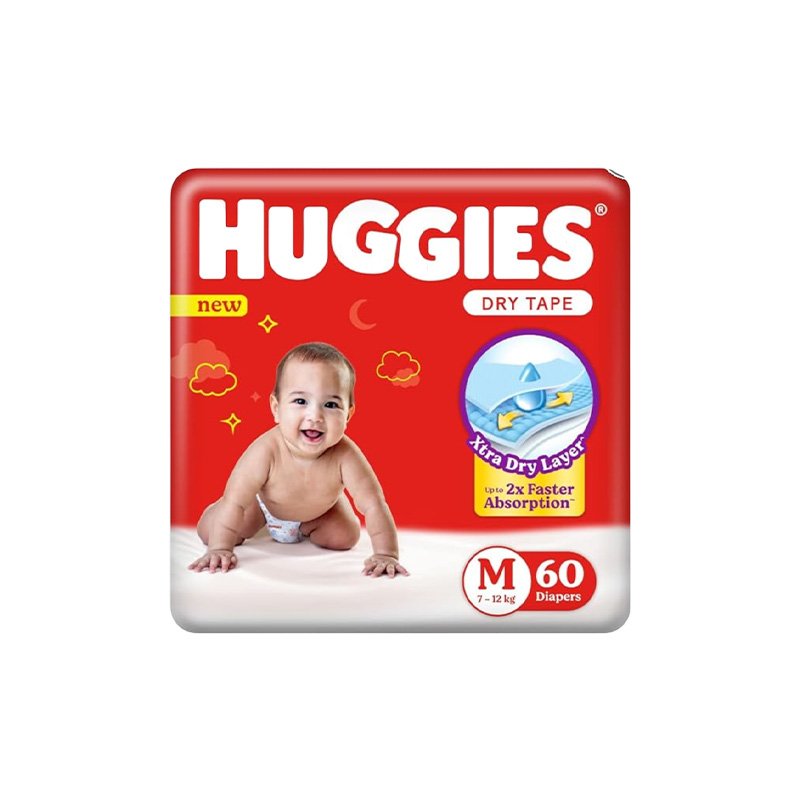 Picture of Huggies Dry Tape Size- M (6-11KG) 60 pcs