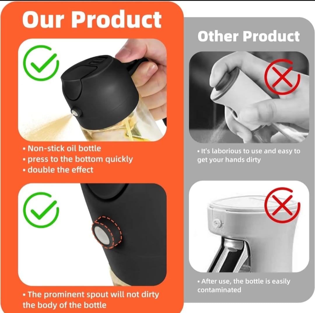 Picture of 2In1 Oil Sprayer Glass Bottle Anti-leakage Olive Oil Storage Sprayer Camping BBQ Cooking Oil Dispenser Jar Cruet Kitchen Supply
