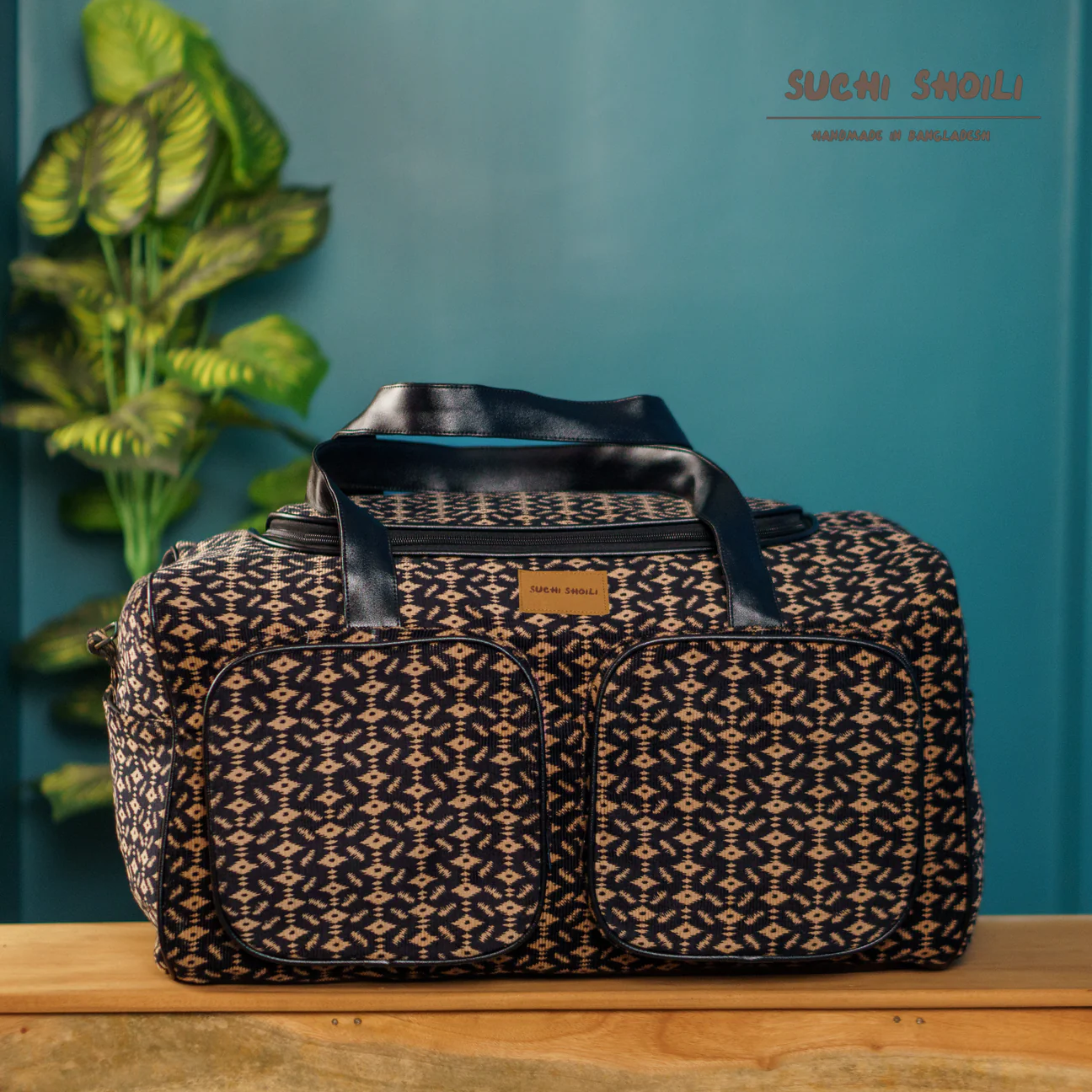Picture of Tribal Weave Corduroy Fabric Veronica Premium Travel Bag Picture of Tribal Weave Corduroy Fabric Veronica Premium Travel Bag