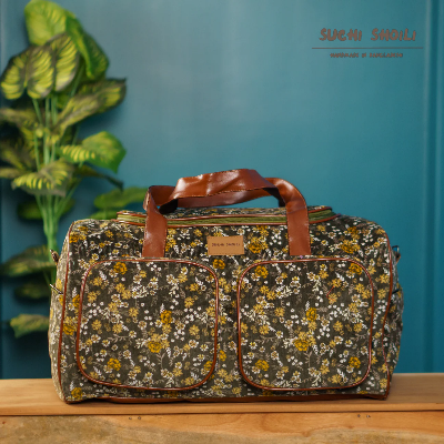 Picture of Marigold Corduroy Fabric Veronica Premium Travel Bag Picture of Marigold Corduroy Fabric Veronica Premium Travel Bag