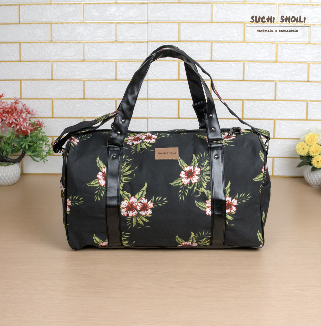 Picture of Tropical Hibiscus Floral Square Duffel Bag Picture of Tropical Hibiscus Floral Square Duffel Bag