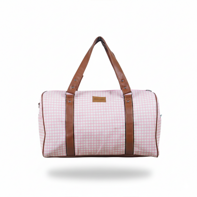 Picture of Pink Check Square Duffel Bag Picture of Pink Check Square Duffel Bag