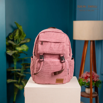 Picture of Pink Ash Corduroy Fabric Metro Backpack Picture of Pink Ash Corduroy Fabric Metro Backpack