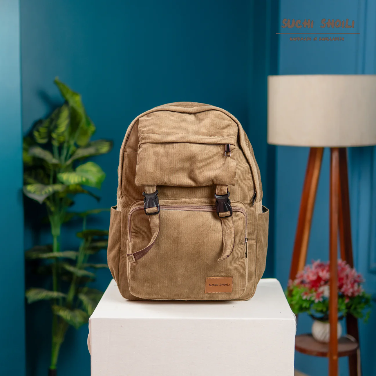 Picture of Ash Send Corduroy Fabric Metro Backpack Picture of Ash Send Corduroy Fabric Metro Backpack