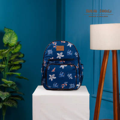 Picture of Navy Blue Leaves Aboni Backpack Picture of Navy Blue Leaves Aboni Backpack