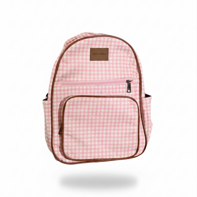 Picture of Pink Check Aboni Backpack Picture of Pink Check Aboni Backpack